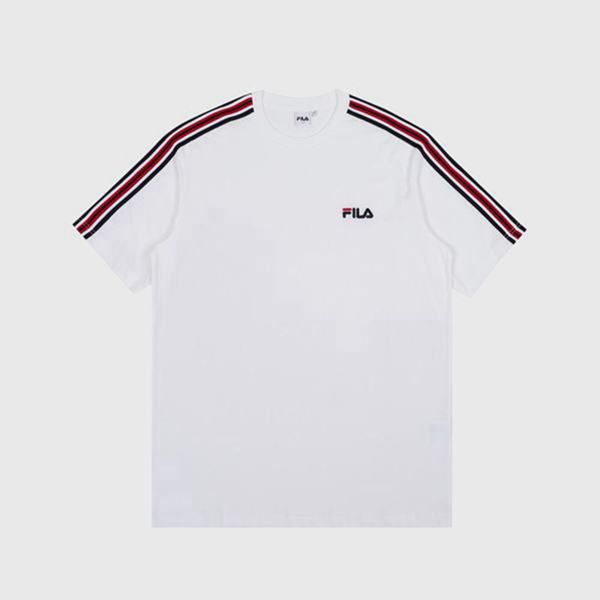 Fila Signature Striped S/S Women's T-Shirts - White,NZ 786-92416